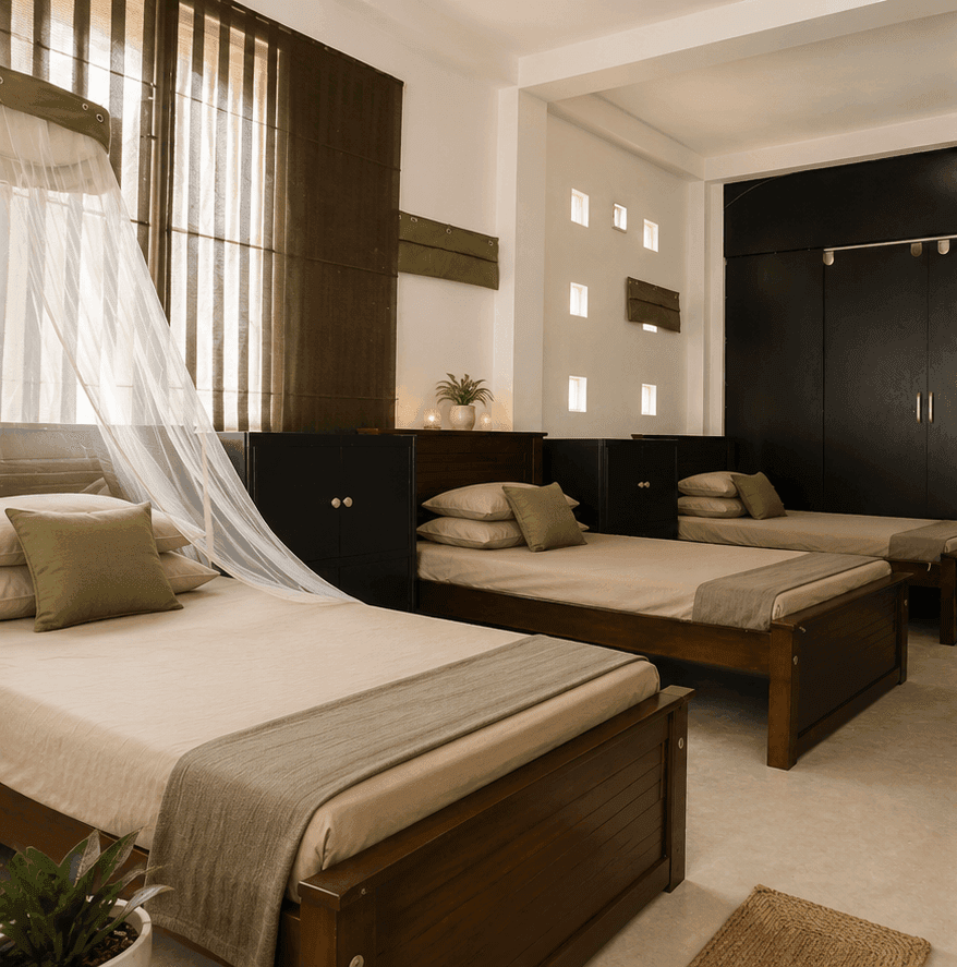 Bright, cozy, and clean senior living environment room at True Care Senior Wellness Home